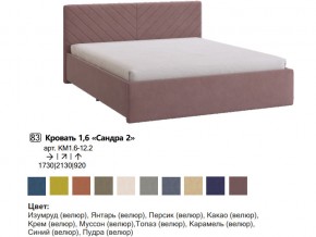 Кровать 1.6 Сандра 2 с основанием в Чебаркуле - chebarkul.magazin-mebel74.ru | фото