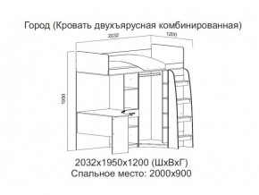 Кровать двухъярусная комбинированная в Чебаркуле - chebarkul.magazin-mebel74.ru | фото