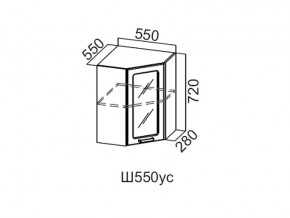 Ш550ус/720 Шкаф навесной 550/720 (угловой со стеклом) в Чебаркуле - chebarkul.magazin-mebel74.ru | фото