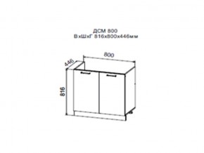 Шкаф нижний ДСМ800 под мойку в Чебаркуле - chebarkul.magazin-mebel74.ru | фото